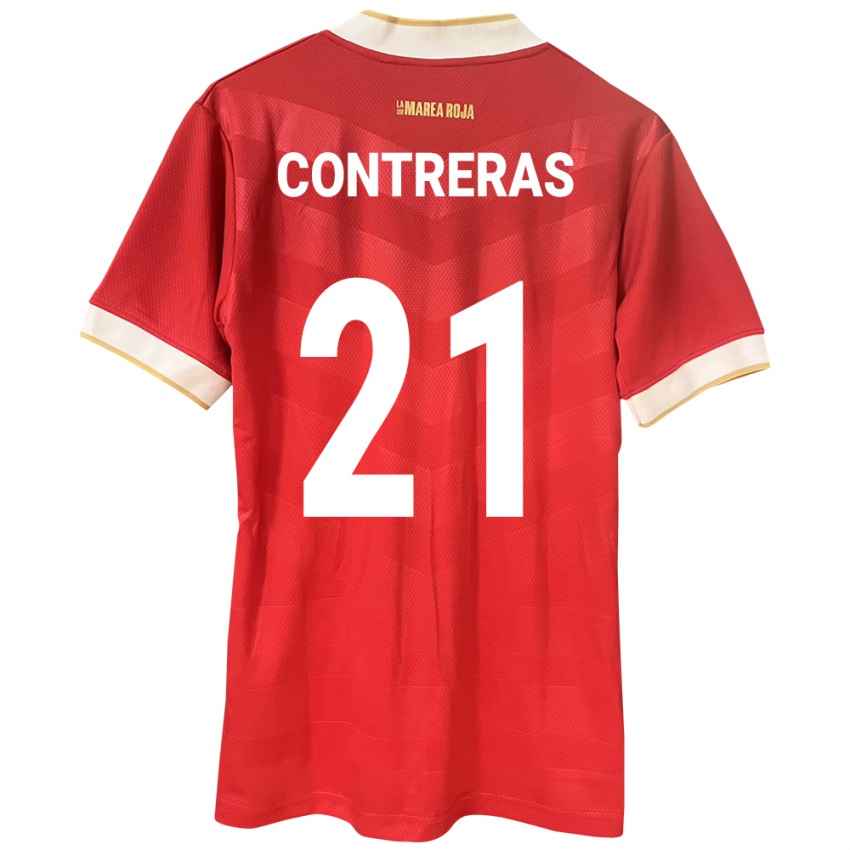 Kinderen Panama Davis Contreras #21 Rood Thuisshirt Thuistenue 24-26 T-Shirt