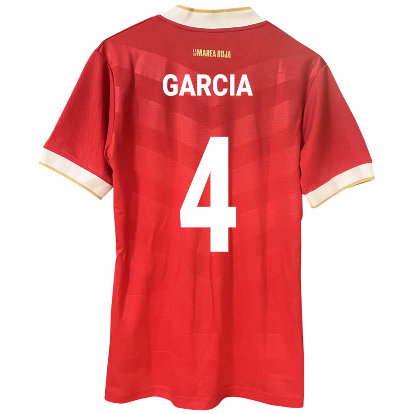 Kinderen Panama Giancarlos García #4 Rood Thuisshirt Thuistenue 24-26 T-Shirt