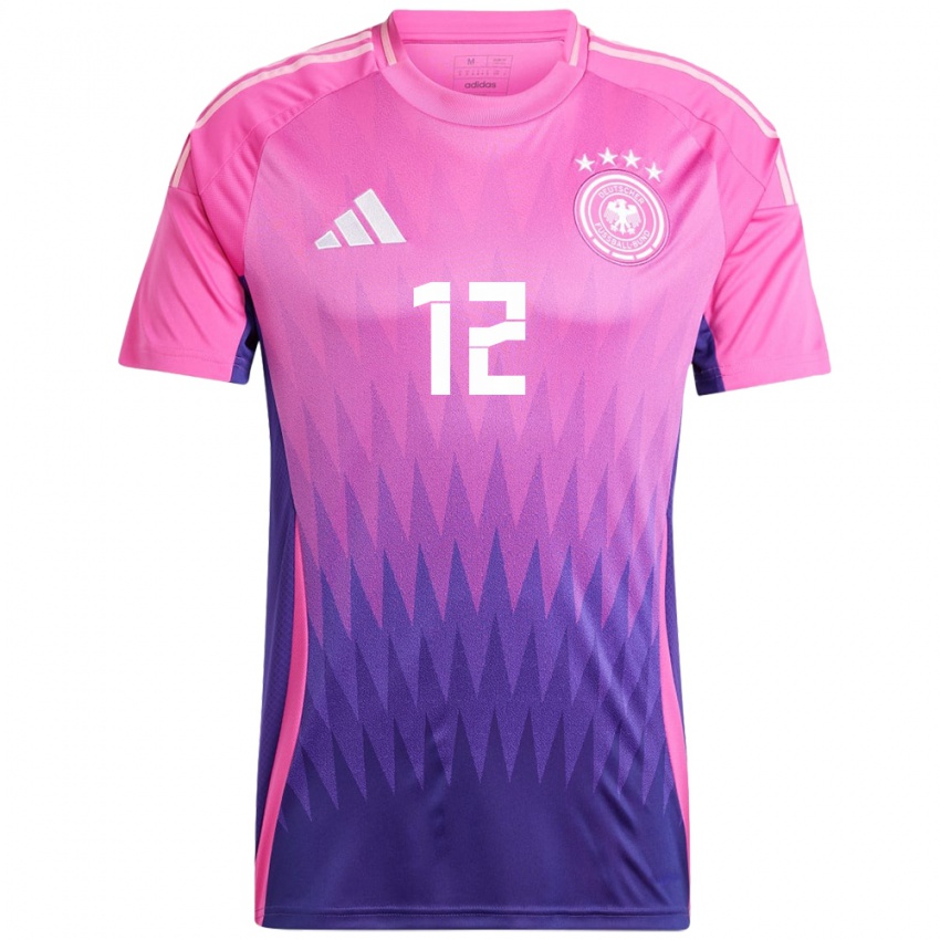 Kinderen Duitsland Kevin Trapp #12 Roze Paars Uitshirt Uittenue 24-26 T-Shirt