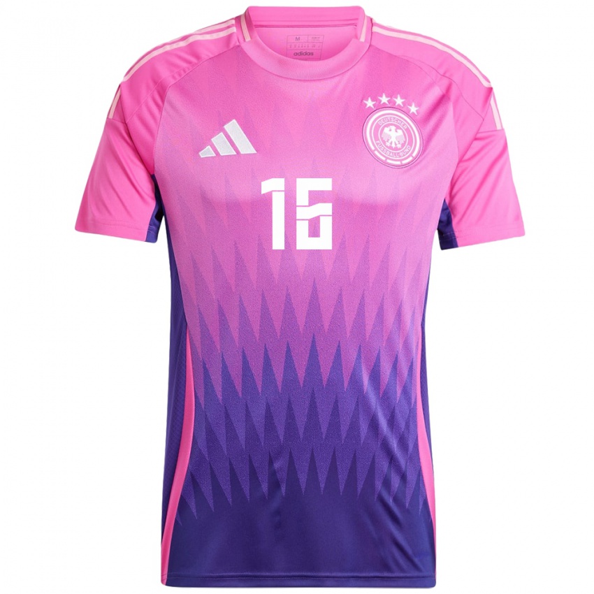 Kinderen Duitsland Linda Dallmann #16 Roze Paars Uitshirt Uittenue 24-26 T-Shirt