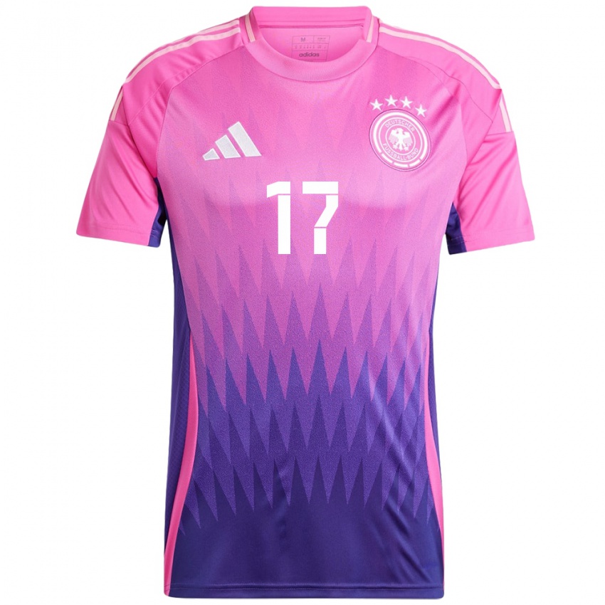 Kinderen Duitsland Florian Neuhaus #17 Roze Paars Uitshirt Uittenue 24-26 T-Shirt