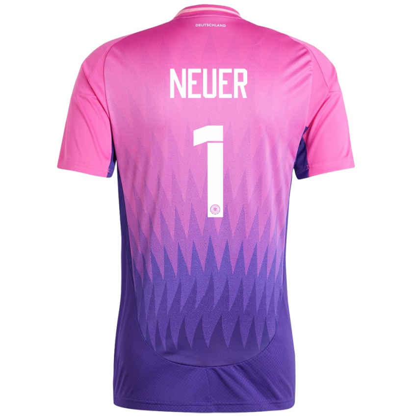 Kinderen Duitsland Manuel Neuer #1 Roze Paars Uitshirt Uittenue 24-26 T-Shirt