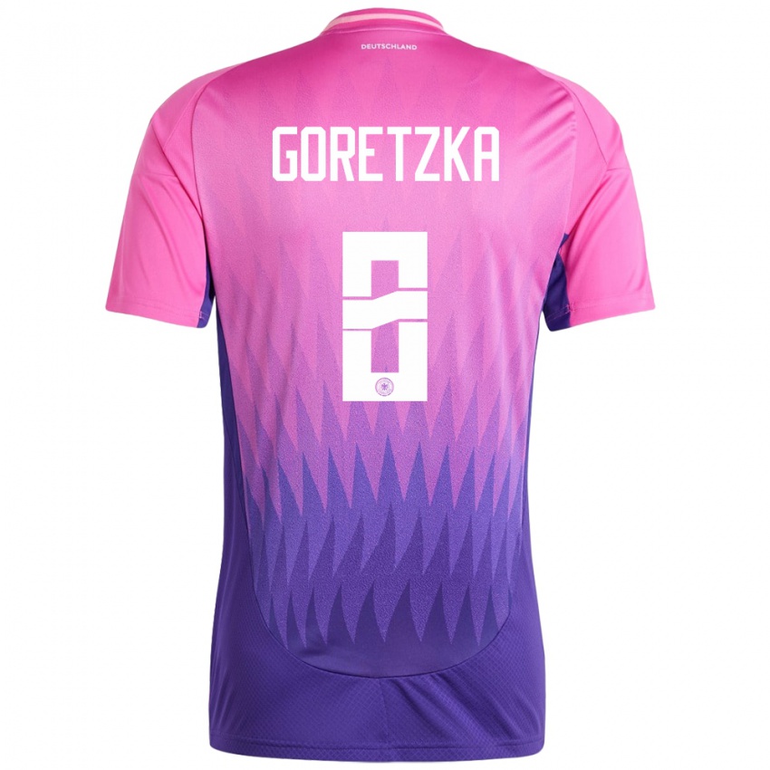 Kinderen Duitsland Leon Goretzka #8 Roze Paars Uitshirt Uittenue 24-26 T-Shirt