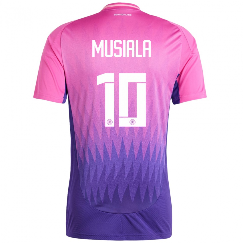 Kinderen Duitsland Jamal Musiala #10 Roze Paars Uitshirt Uittenue 24-26 T-Shirt