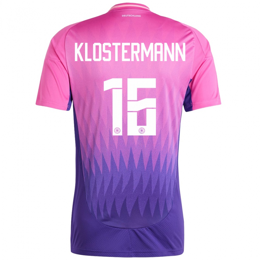 Kinderen Duitsland Lukas Klostermann #16 Roze Paars Uitshirt Uittenue 24-26 T-Shirt