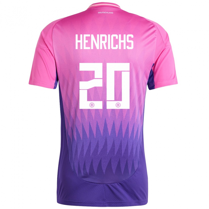 Kinderen Duitsland Benjamin Henrichs #20 Roze Paars Uitshirt Uittenue 24-26 T-Shirt