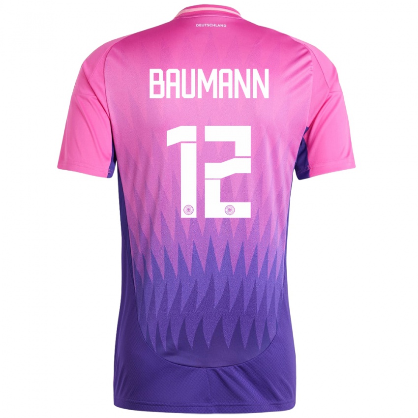 Kinderen Duitsland Oliver Baumann #12 Roze Paars Uitshirt Uittenue 24-26 T-Shirt