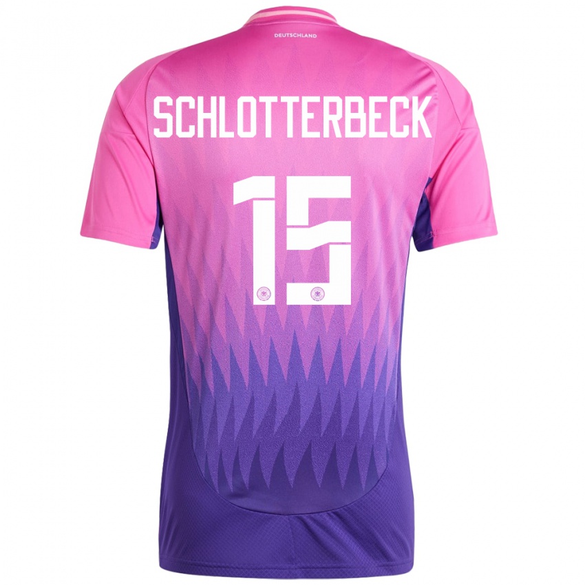 Kinderen Duitsland Nico Schlotterbeck #15 Roze Paars Uitshirt Uittenue 24-26 T-Shirt