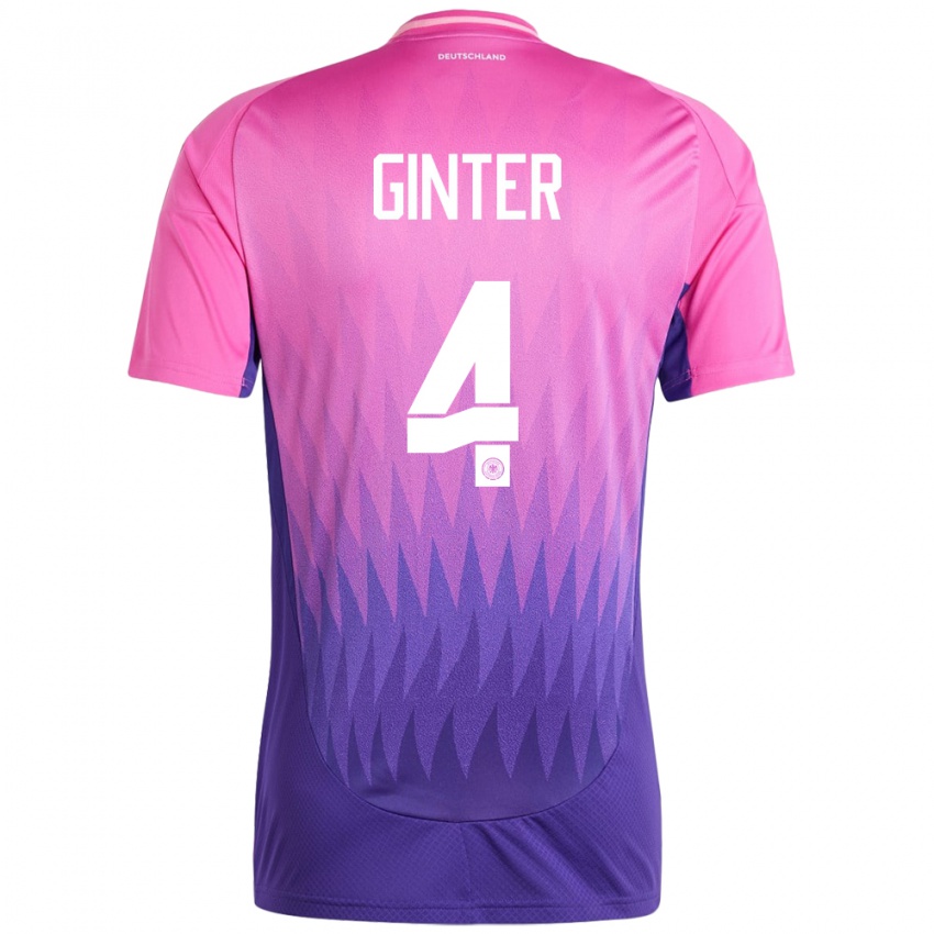 Kinderen Duitsland Matthias Ginter #4 Roze Paars Uitshirt Uittenue 24-26 T-Shirt