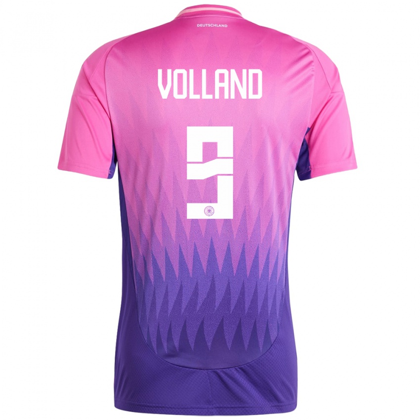 Kinderen Duitsland Kevin Volland #9 Roze Paars Uitshirt Uittenue 24-26 T-Shirt