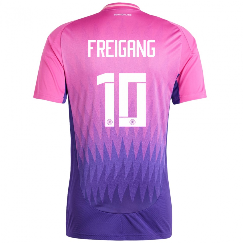 Kinderen Duitsland Laura Freigang #10 Roze Paars Uitshirt Uittenue 24-26 T-Shirt