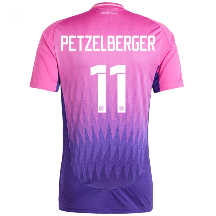 Kinderen Duitsland Ramona Petzelberger #11 Roze Paars Uitshirt Uittenue 24-26 T-Shirt