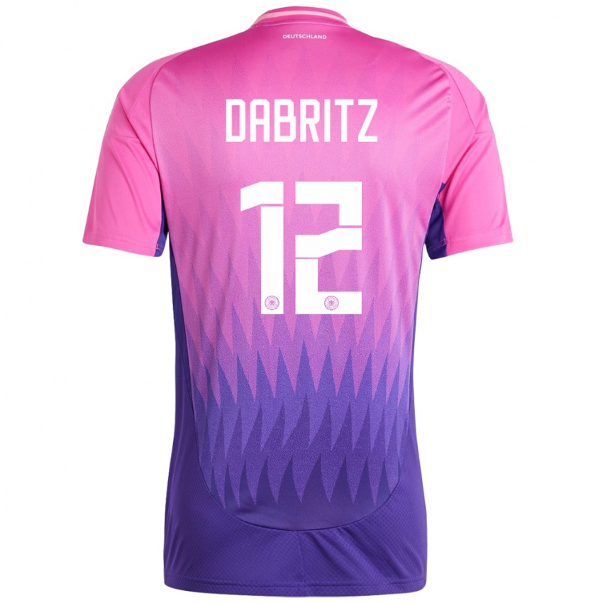 Kinderen Duitsland Sara Dabritz #12 Roze Paars Uitshirt Uittenue 24-26 T-Shirt