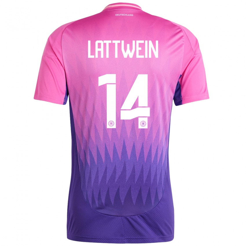 Kinderen Duitsland Lena Lattwein #14 Roze Paars Uitshirt Uittenue 24-26 T-Shirt