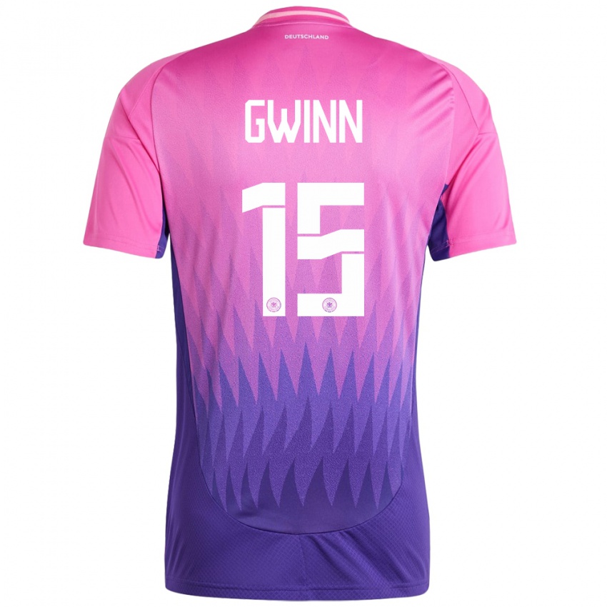 Kinderen Duitsland Giulia Gwinn #15 Roze Paars Uitshirt Uittenue 24-26 T-Shirt