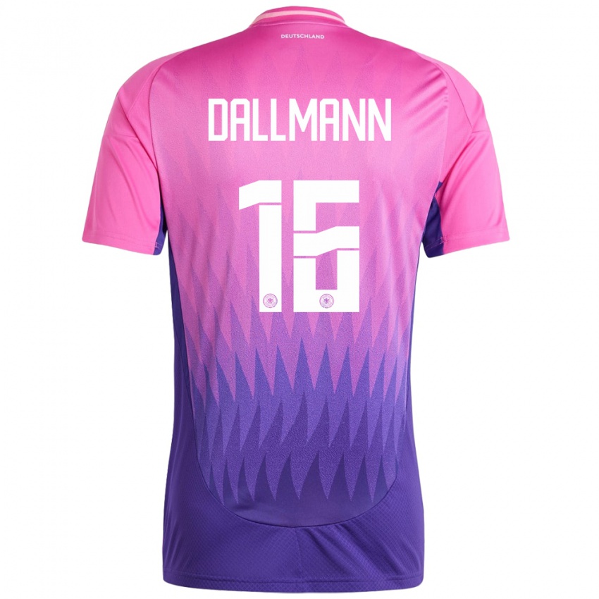 Kinderen Duitsland Linda Dallmann #16 Roze Paars Uitshirt Uittenue 24-26 T-Shirt