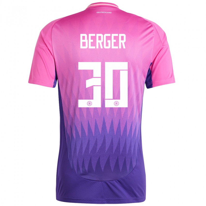 Kinderen Duitsland Ann Katrin Berger #30 Roze Paars Uitshirt Uittenue 24-26 T-Shirt