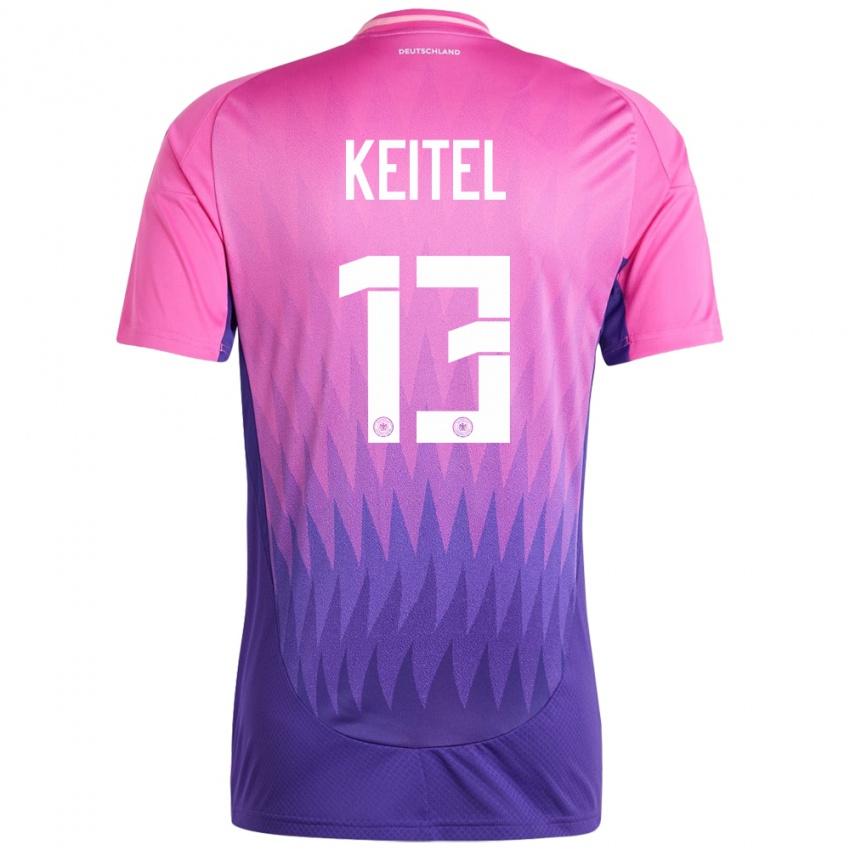 Kinderen Duitsland Yannik Keitel #13 Roze Paars Uitshirt Uittenue 24-26 T-Shirt