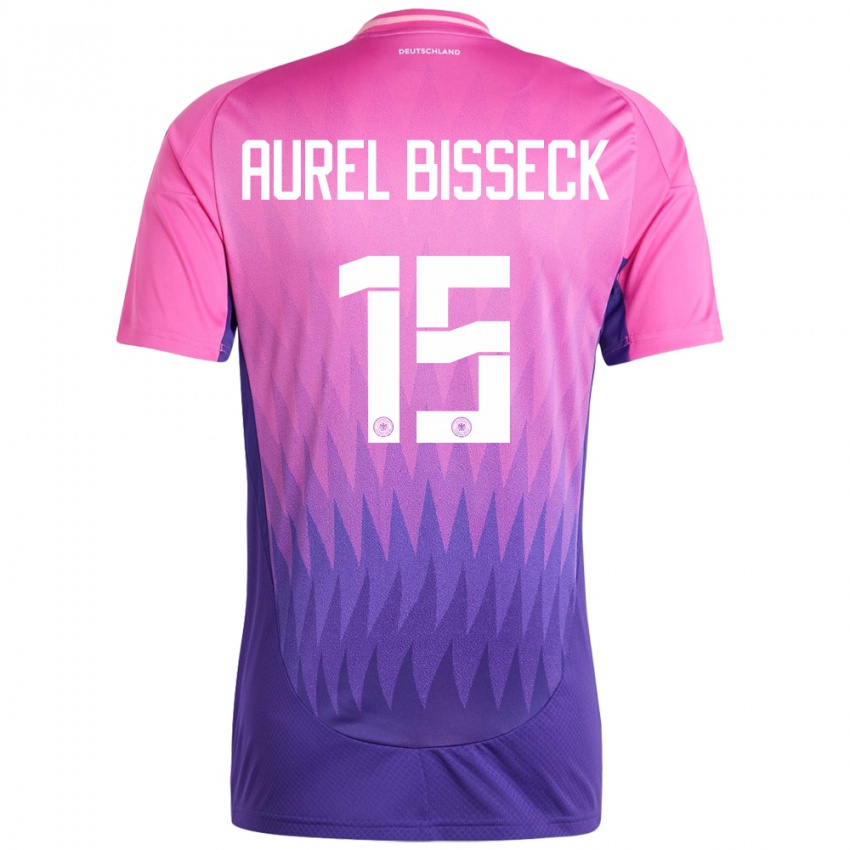 Kinderen Duitsland Yann Aurel Bisseck #15 Roze Paars Uitshirt Uittenue 24-26 T-Shirt