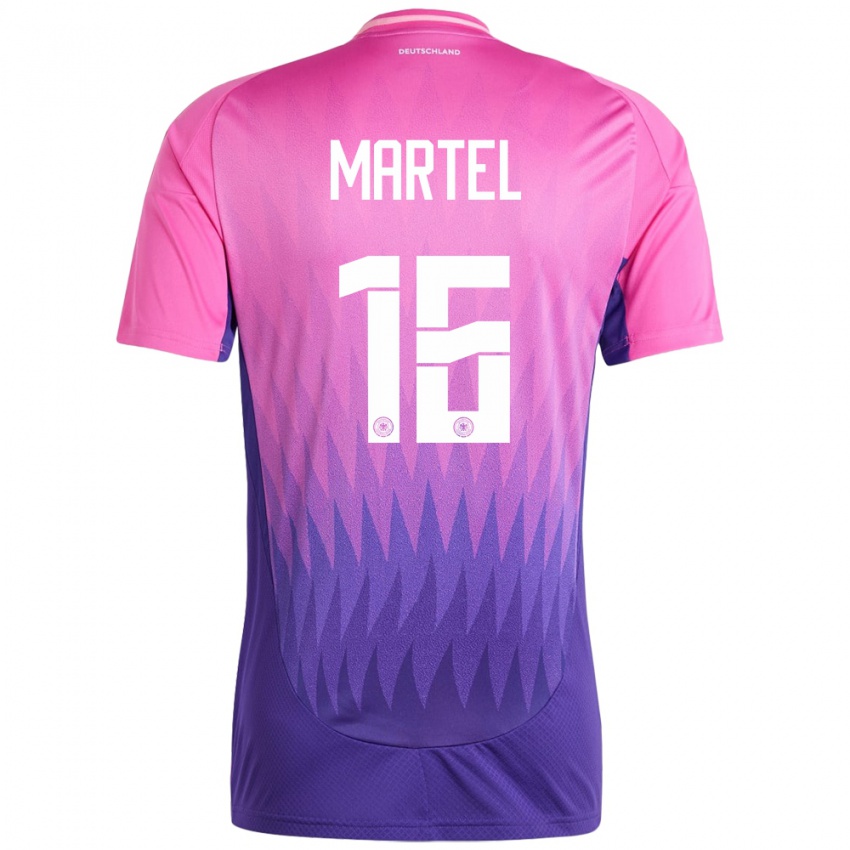 Kinderen Duitsland Eric Martel #16 Roze Paars Uitshirt Uittenue 24-26 T-Shirt