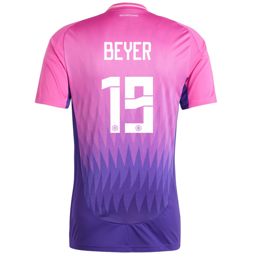 Kinderen Duitsland Jordan Beyer #19 Roze Paars Uitshirt Uittenue 24-26 T-Shirt