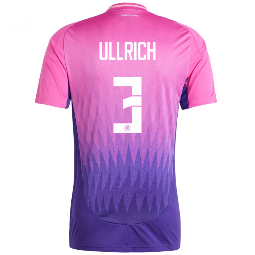 Kinderen Duitsland Lukas Ullrich #3 Roze Paars Uitshirt Uittenue 24-26 T-Shirt