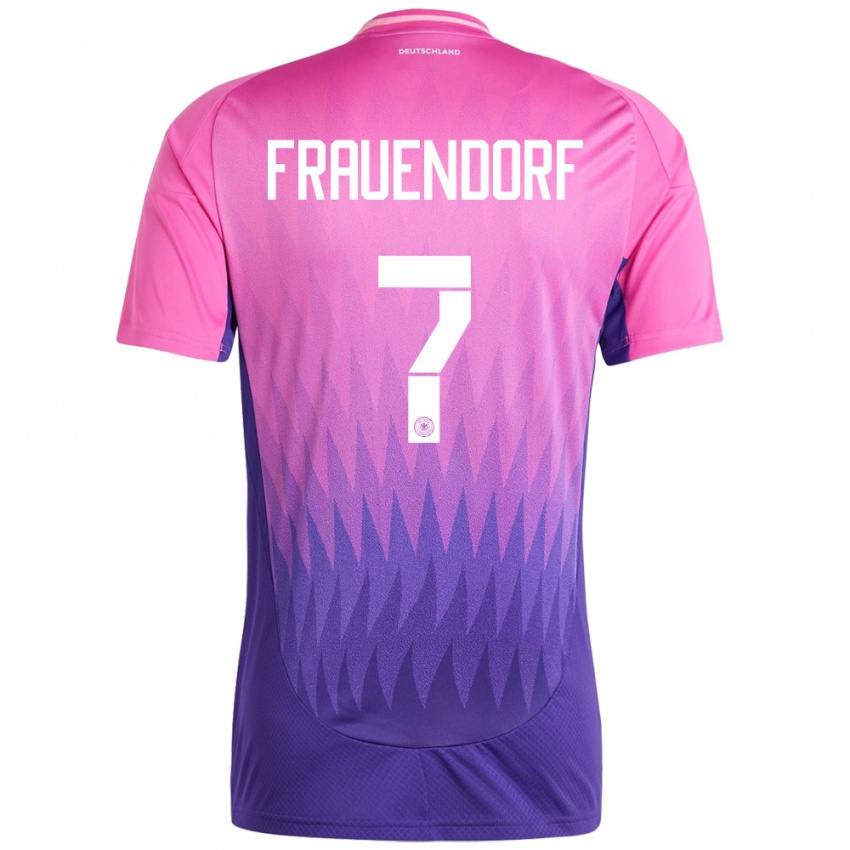 Kinderen Duitsland Melkamu Frauendorf #7 Roze Paars Uitshirt Uittenue 24-26 T-Shirt