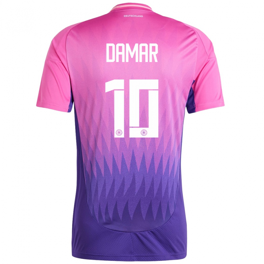 Kinderen Duitsland Muhammed Damar #10 Roze Paars Uitshirt Uittenue 24-26 T-Shirt