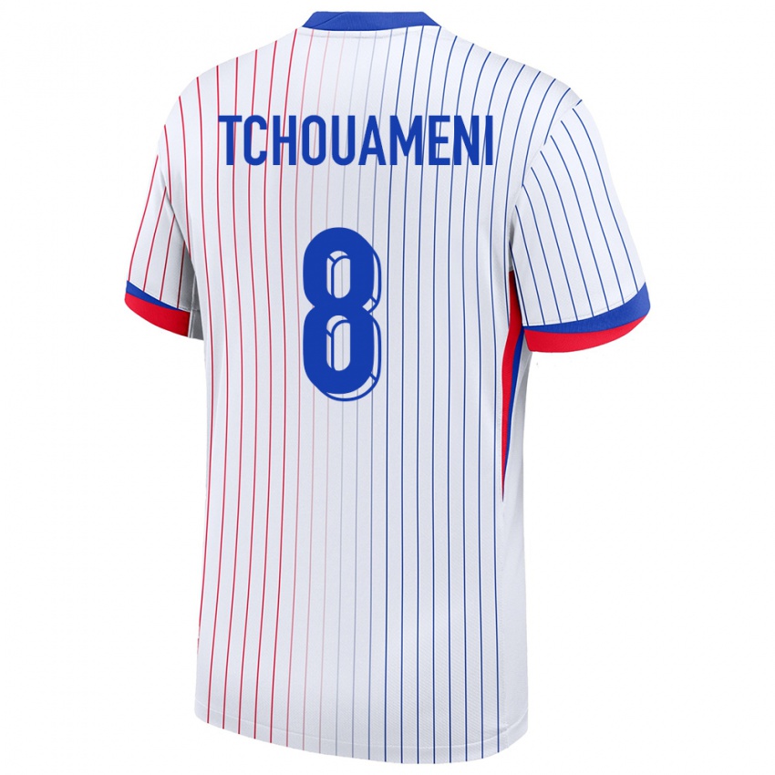 Kinderen Frankrijk Aurelien Tchouameni #8 Wit Uitshirt Uittenue 24-26 T-Shirt