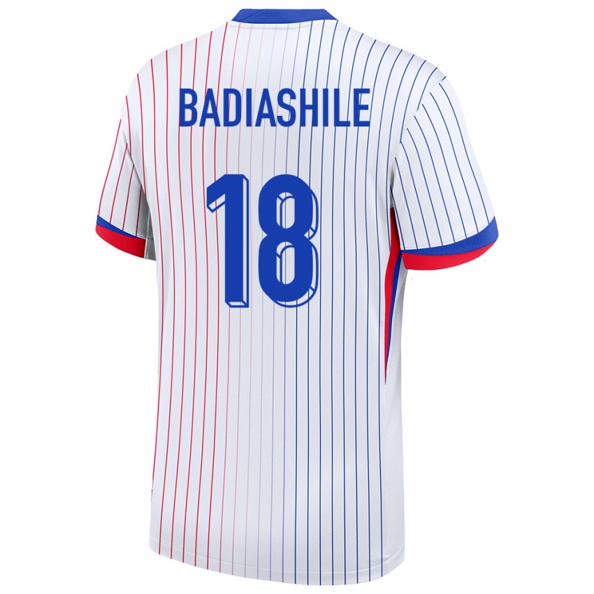 Kinderen Frankrijk Benoit Badiashile #18 Wit Uitshirt Uittenue 24-26 T-Shirt