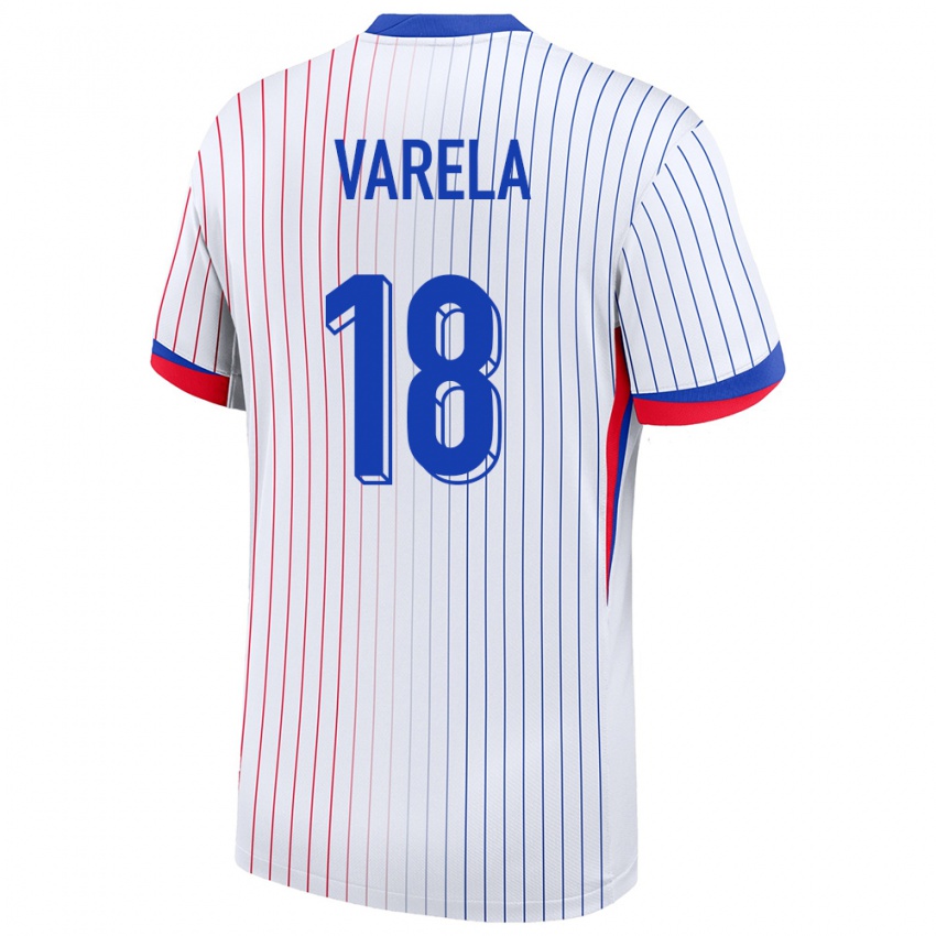 Kinderen Frankrijk Jordan Varela #18 Wit Uitshirt Uittenue 24-26 T-Shirt