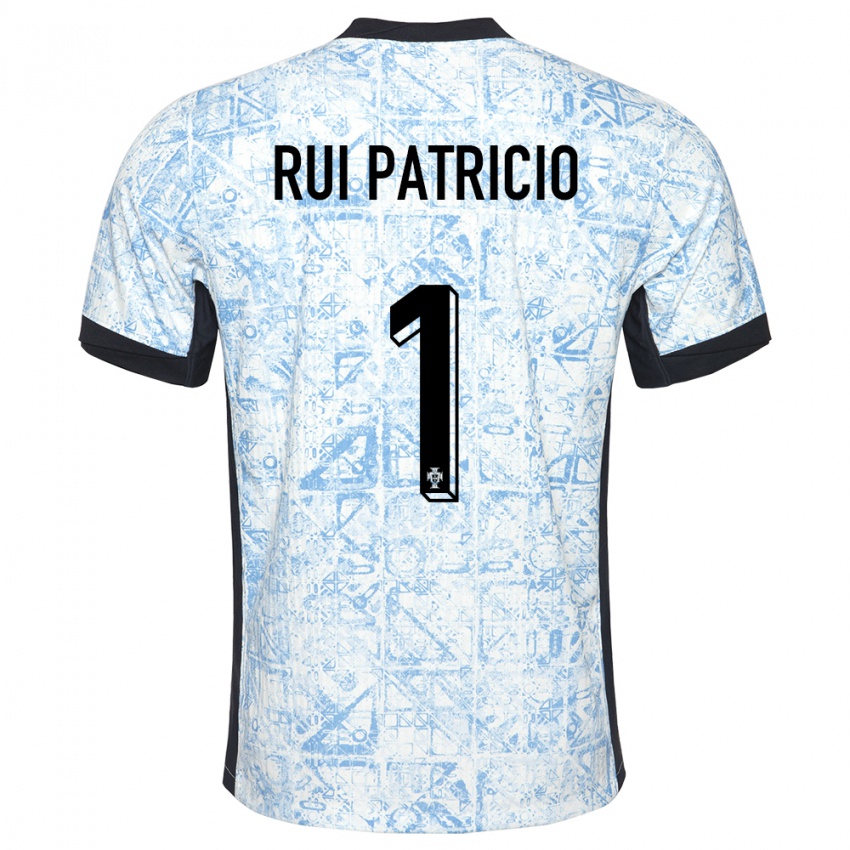 Kinderen Portugal Rui Patricio #1 Crème Blauw Uitshirt Uittenue 24-26 T-Shirt