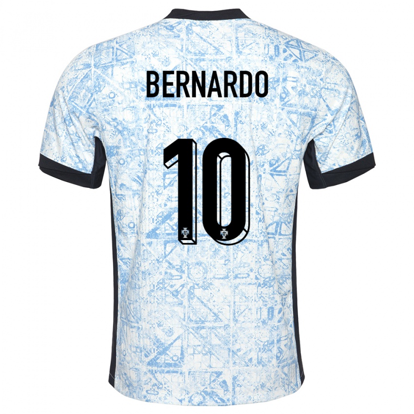 Kinderen Portugal Bernardo Silva #10 Crème Blauw Uitshirt Uittenue 24-26 T-Shirt