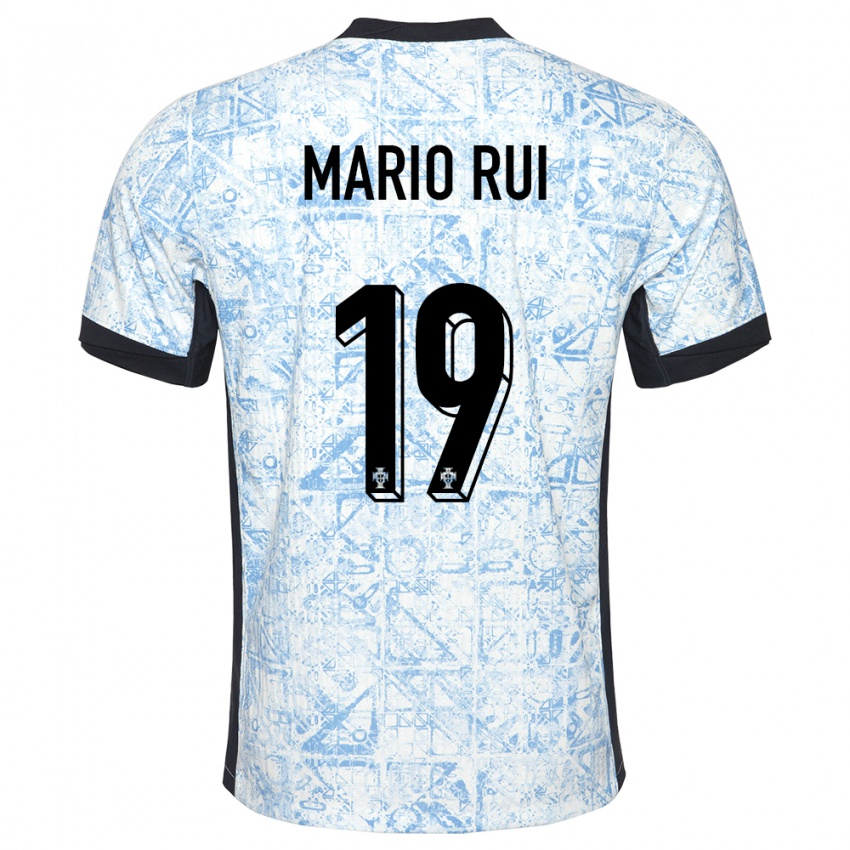 Kinderen Portugal Mario Rui #19 Crème Blauw Uitshirt Uittenue 24-26 T-Shirt