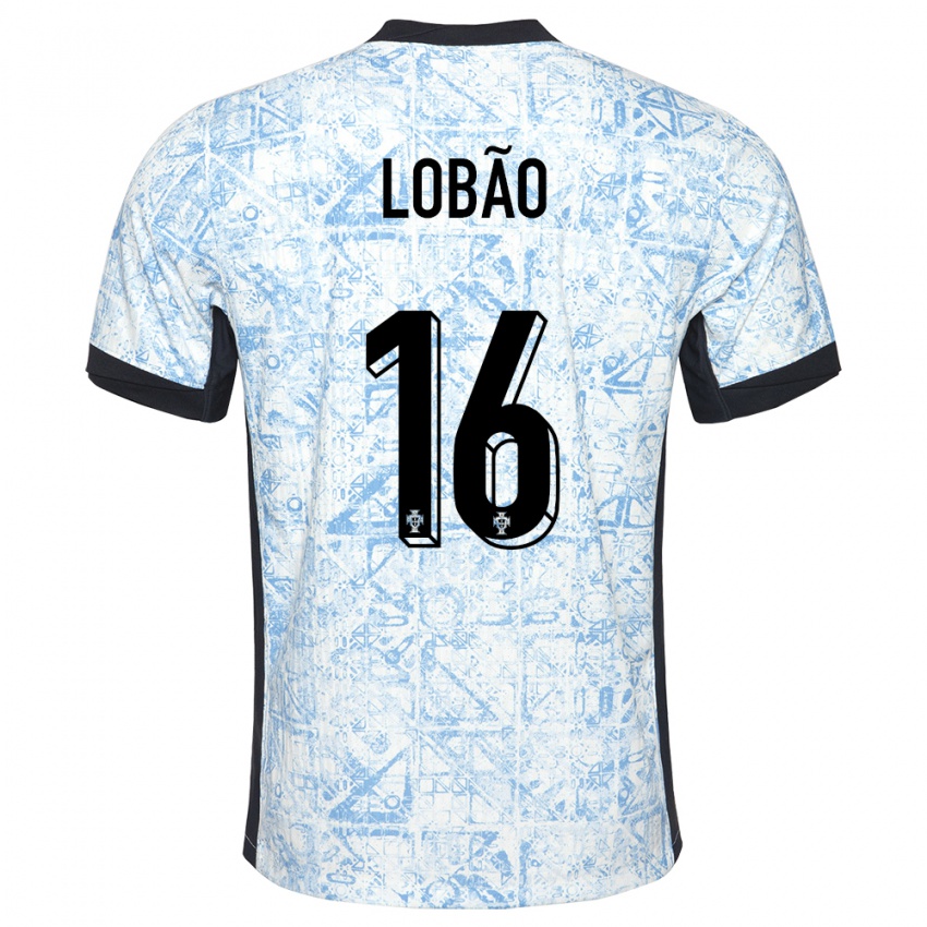 Kinderen Portugal Diogo Lobao #16 Crème Blauw Uitshirt Uittenue 24-26 T-Shirt