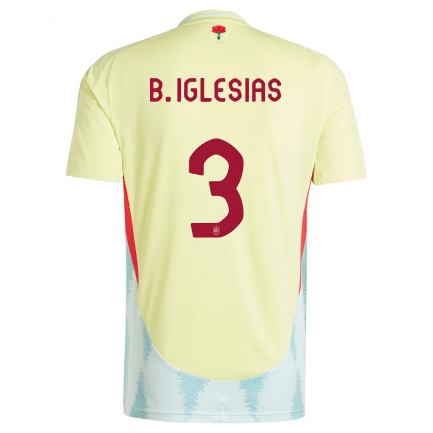 Kinderen Spanje Borja Iglesias #3 Geel Uitshirt Uittenue 24-26 T-Shirt