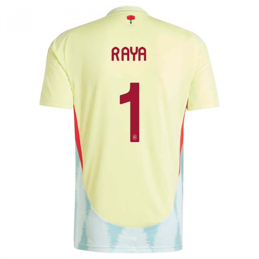Kinderen Spanje David Raya #1 Geel Uitshirt Uittenue 24-26 T-Shirt