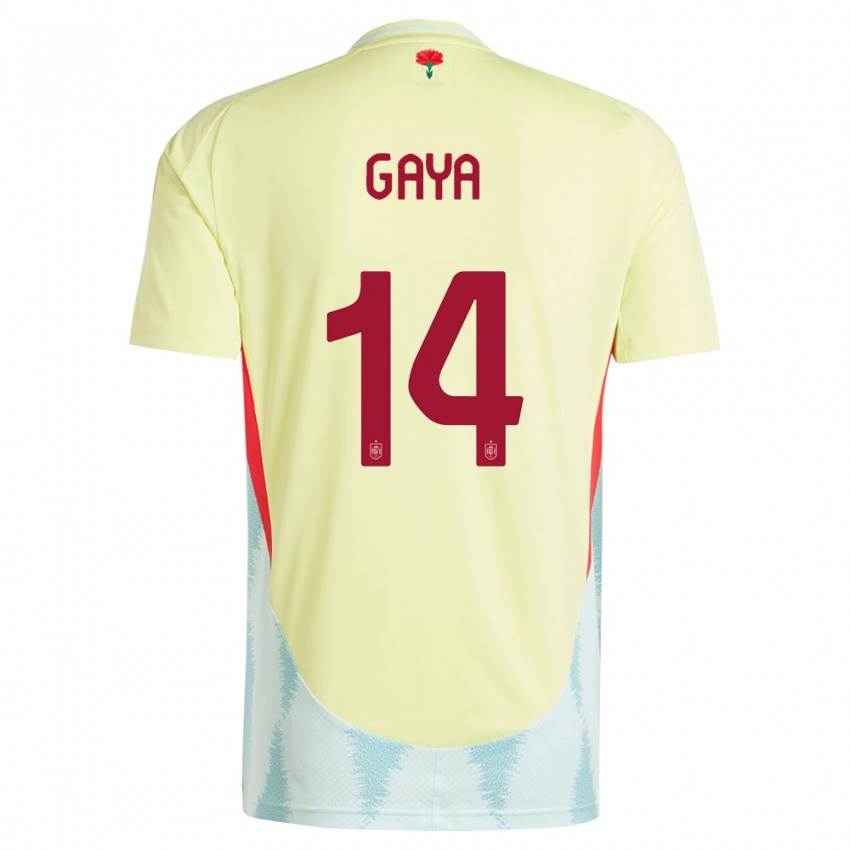 Kinderen Spanje Jose Gaya #14 Geel Uitshirt Uittenue 24-26 T-Shirt