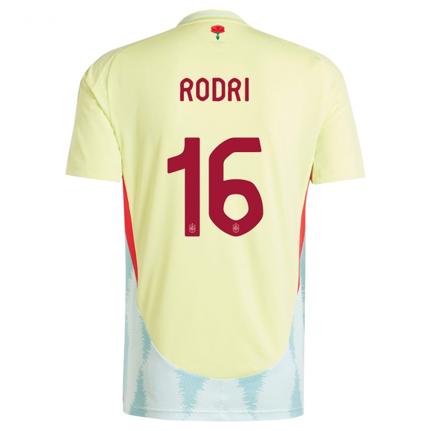 Kinderen Spanje Rodri #16 Geel Uitshirt Uittenue 24-26 T-Shirt