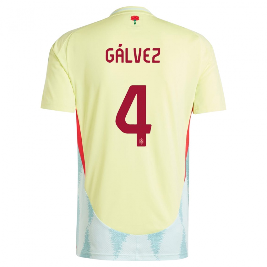 Kinderen Spanje Rocio Galvez #4 Geel Uitshirt Uittenue 24-26 T-Shirt