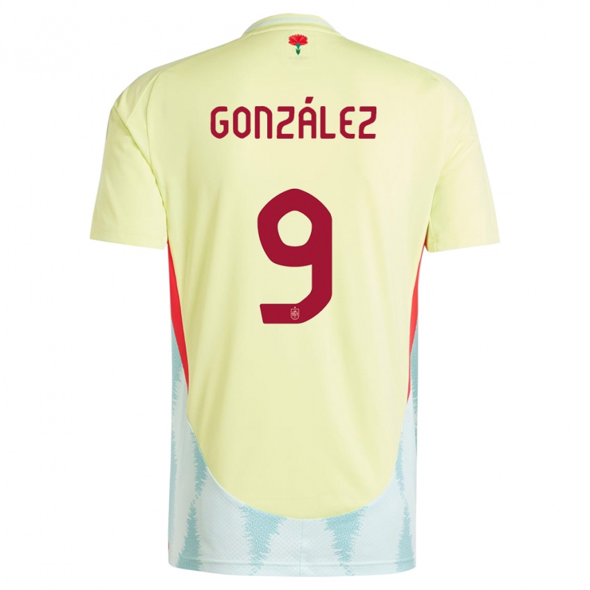 Kinderen Spanje Esther Gonzalez #9 Geel Uitshirt Uittenue 24-26 T-Shirt