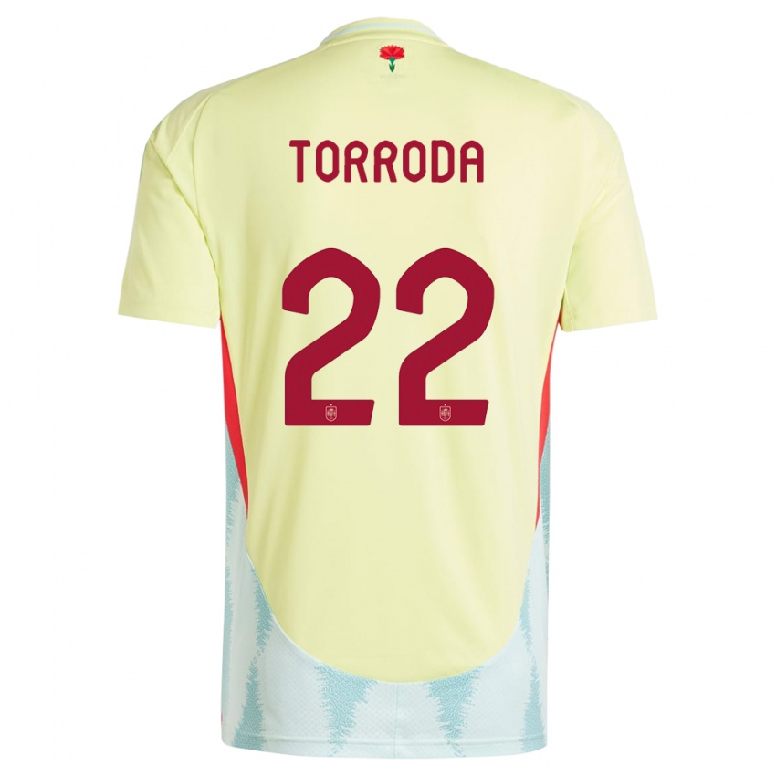 Kinderen Spanje Anna Torroda #22 Geel Uitshirt Uittenue 24-26 T-Shirt