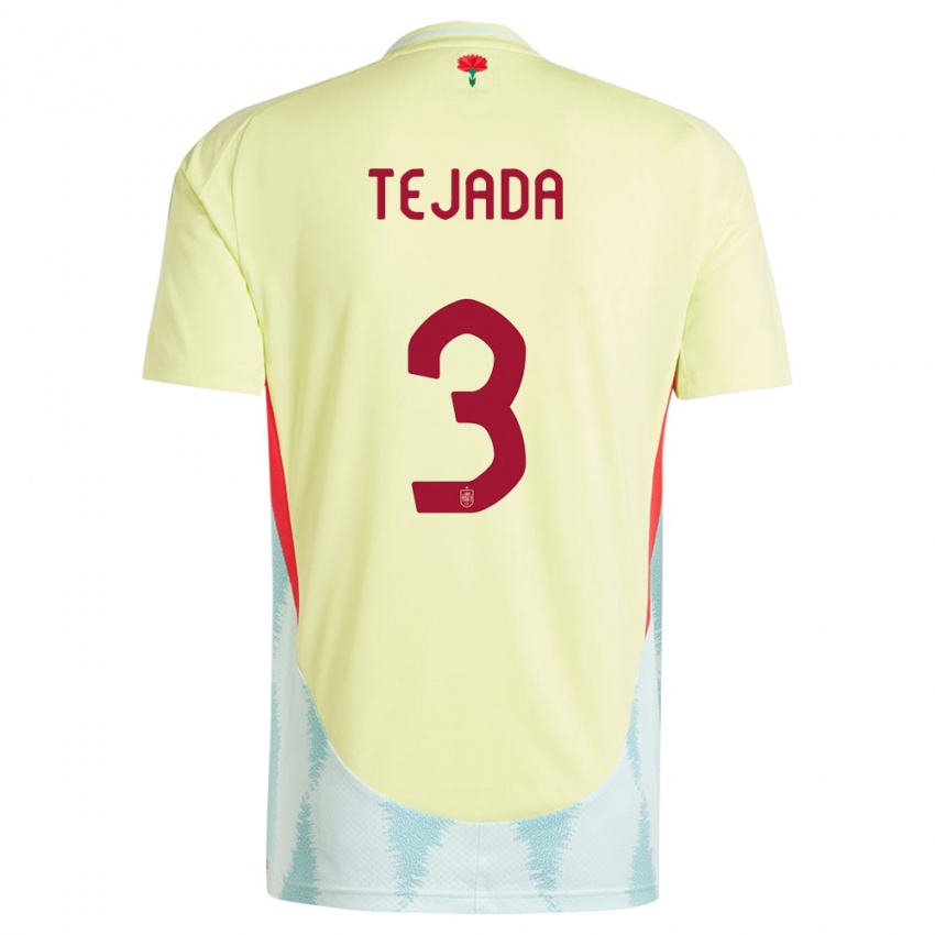 Kinderen Spanje Ana Tejada #3 Geel Uitshirt Uittenue 24-26 T-Shirt