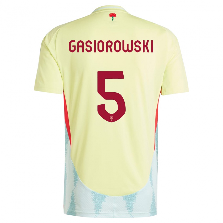 Kinderen Spanje Yarek Gasiorowski #5 Geel Uitshirt Uittenue 24-26 T-Shirt