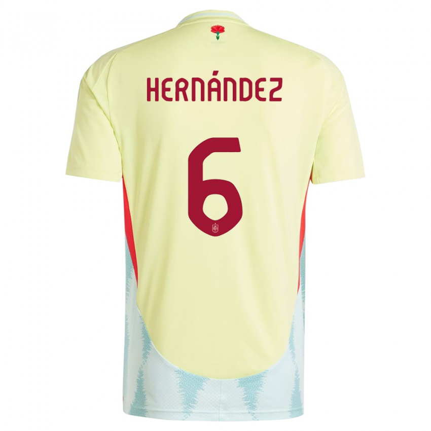 Kinderen Spanje Gerard Hernandez #6 Geel Uitshirt Uittenue 24-26 T-Shirt