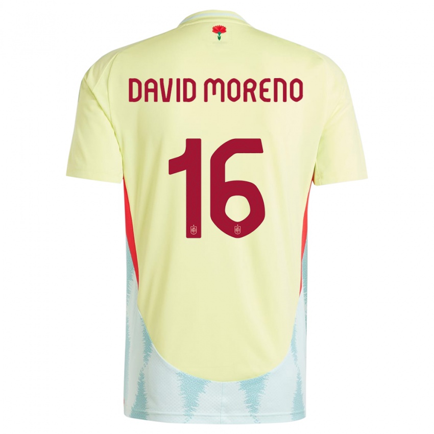 Kinderen Spanje Antonio David Moreno #16 Geel Uitshirt Uittenue 24-26 T-Shirt