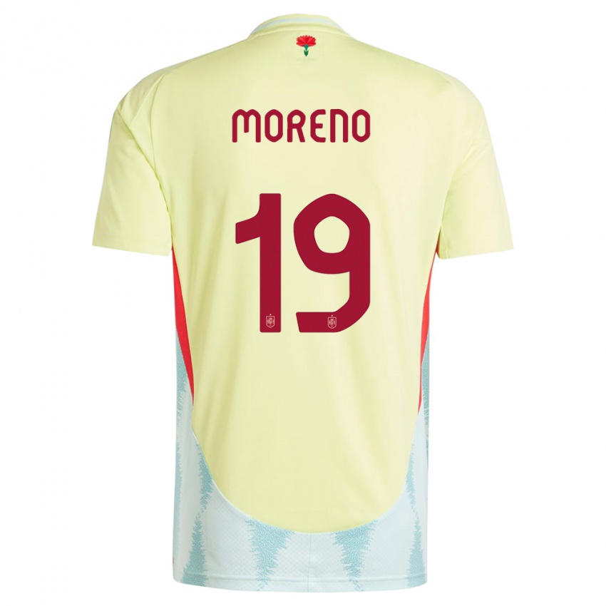 Kinderen Spanje Victor Moreno #19 Geel Uitshirt Uittenue 24-26 T-Shirt