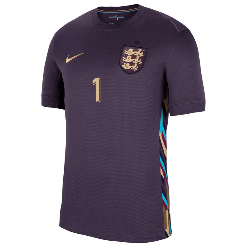 Kinderen Engeland Nick Pope #1 Donkere Rozijn Uitshirt Uittenue 24-26 T-Shirt