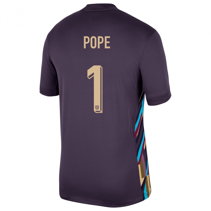 Kinderen Engeland Nick Pope #1 Donkere Rozijn Uitshirt Uittenue 24-26 T-Shirt