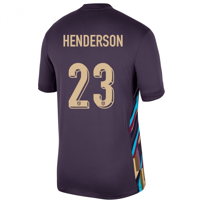 Kinderen Engeland Dean Henderson #23 Donkere Rozijn Uitshirt Uittenue 24-26 T-Shirt